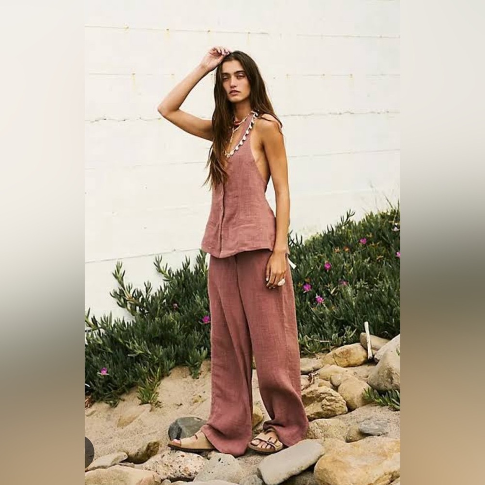 Free People Dusty Rose Sleeveless Jumpsuit - Picture 2 of 4